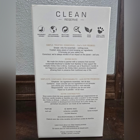 CLEAN SUEDED OUD RESERVE BLEND 3.4 OZ 100 ML EAU DE PARFUM NEW IN BOX - Picture 3 of 3